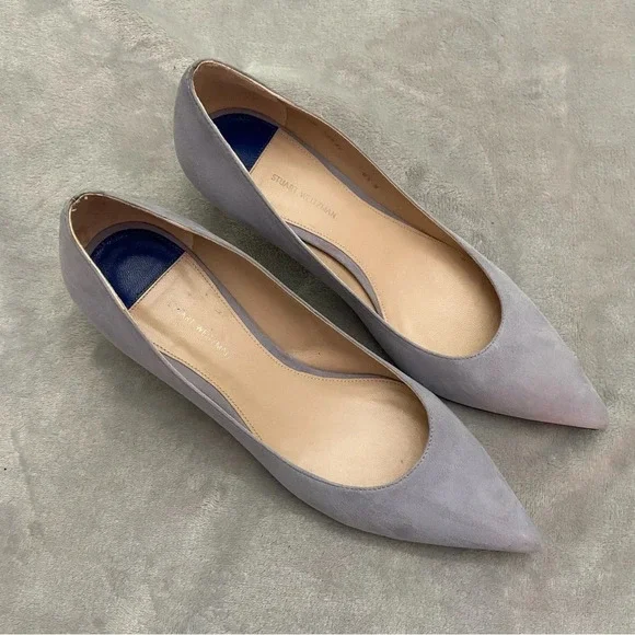 Stuart Weitzman Dove Gray Kitten Heel - Picture 2 of 11